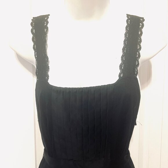 Merona-Women's Size Large-Sleeveless Lace/Pleated Front Long Belted Top-Casual - Picture 3 of 16